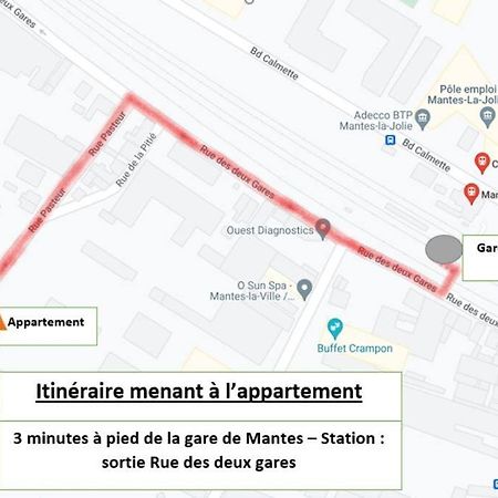 Appartement F2 De Haut Standing En Hypercentre Avec Jardin Prive A 270 M De La Gare De Mantes ! Buitenkant foto